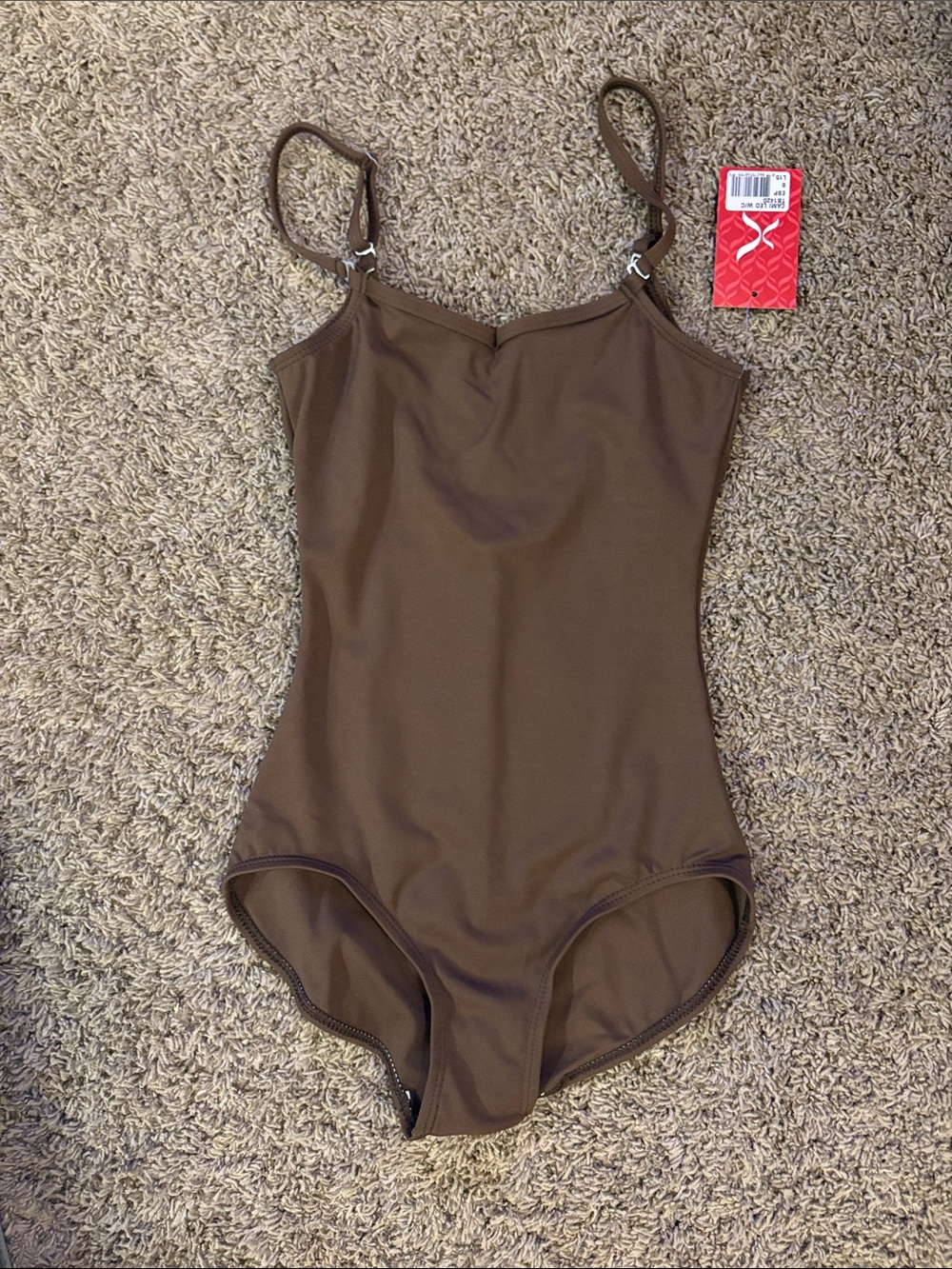 Capezio Women's Small Brown Dance Leotard with Adjustable Straps